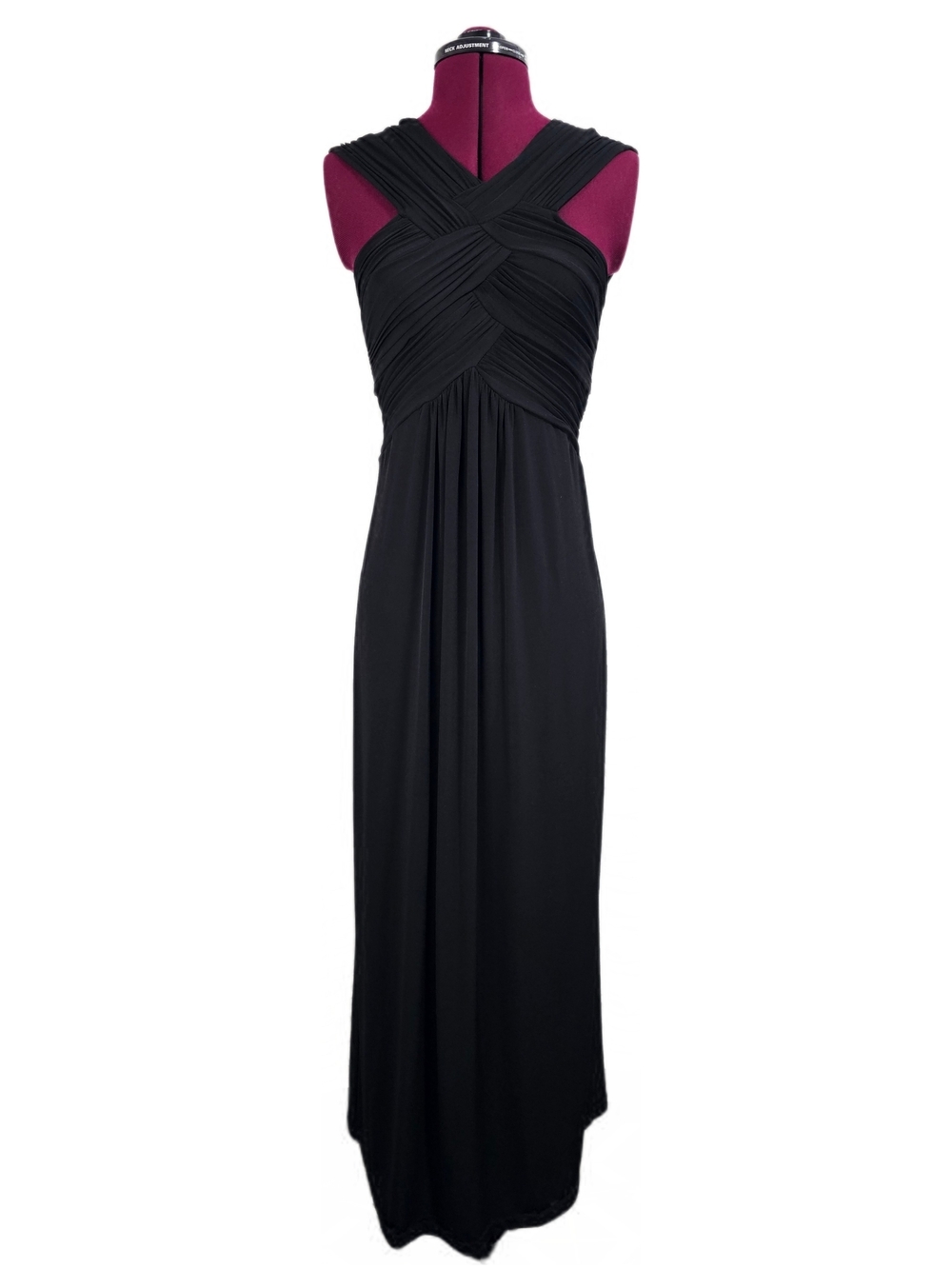 Calvin Klein Sleeveless Ruched Maxi Dress Criss-cross Bodice Formal Romantic